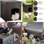 Winter-Proof Outdoor Cat Houses for Multiple Ferals, Weather-Resistant Enclosure with Litter Box