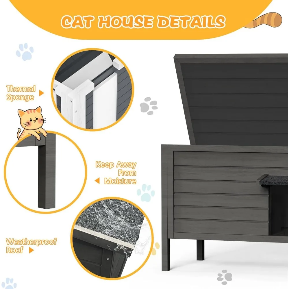 Winter Waterproof Outdoor Cat House for Ferals - Insulated, Thermostatic Shelter for Large Cats Winter Waterproof Outdoor Cat House for Ferals - Insulated, Thermostatic Shelter for Large Cats