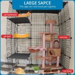 Enclosures Indoor with Balcony, DIY Playpen Detachable Metal Wire Kennels Crate 3x3x4 Large Exercise Place Ideal for 1-3 Cats - Image 5