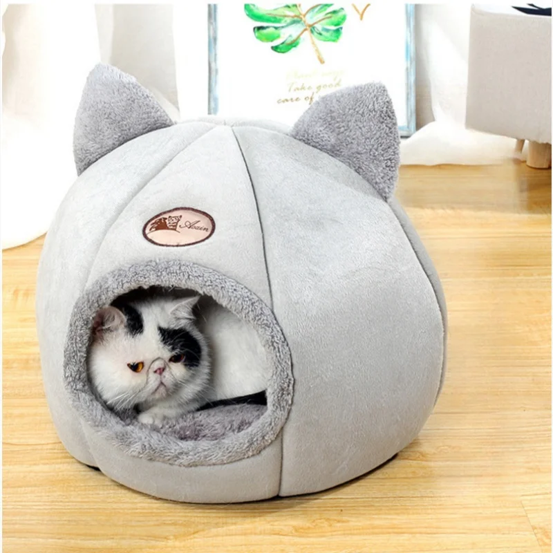Winter Warm And Cold Proof Cat Bed Cozy Cat Cave Bed Cat Tent With Removable Cushion Pillow Cat Head Shape Cute Pet Supplies Winter Warm And Cold Proof Cat Bed Cozy Cat Cave Bed Cat Tent With Removable Cushion Pillow Cat Head Shape Cute Pet Supplies
