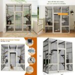 outdoor cat enclosure: 70.1 waterproof roof, 2 resting boxes & platforms