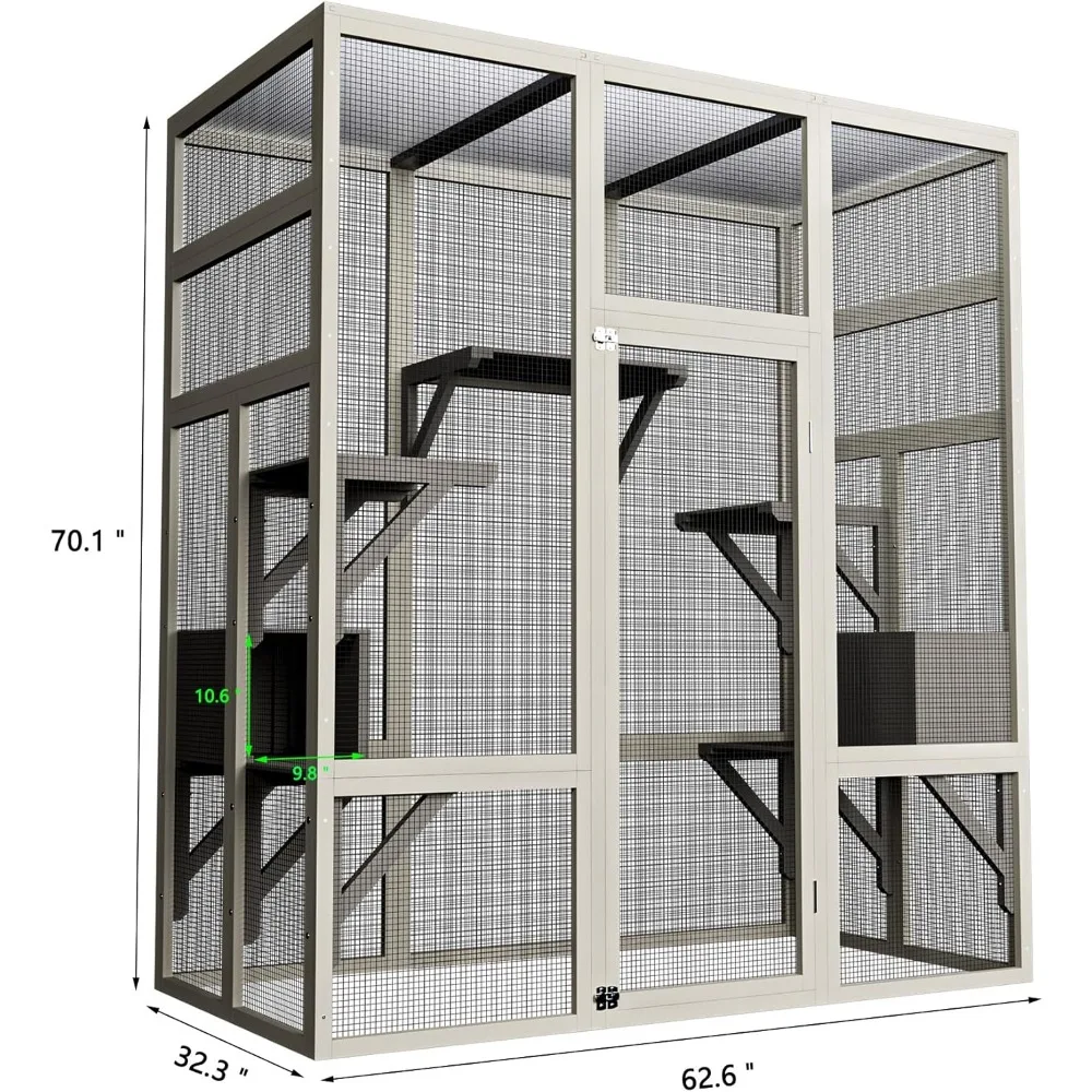 outdoor cat enclosure: 70.1 waterproof roof, 2 resting boxes & platforms outdoor cat enclosure: 70.1 waterproof roof, 2 resting boxes & platforms