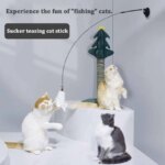 Funny Cat Toy Folorful Fluffy Feather With Bell Sucker Cat Stick Toy Kitten Play Interactive Detachable Teaser Wand Cat Supplies - Image 2