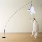 Funny Cat Toy Folorful Fluffy Feather With Bell Sucker Cat Stick Toy Kitten Play Interactive Detachable Teaser Wand Cat Supplies - Image 6