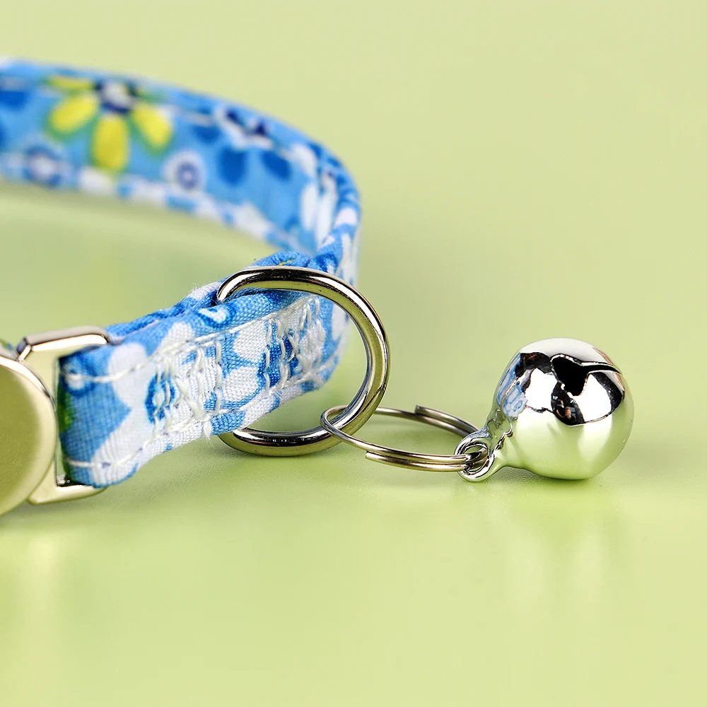 Personalized Nylon Cat Collar Quick Release Kitten Cat Collars Safety Breakaway Pet Puppy Necklace Anti-lost For Cats Adjustable