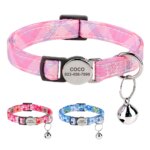 Personalized Nylon Cat Collar Quick Release Kitten Cat Collars Safety Breakaway Pet Puppy Necklace Anti-lost For Cats Adjustable