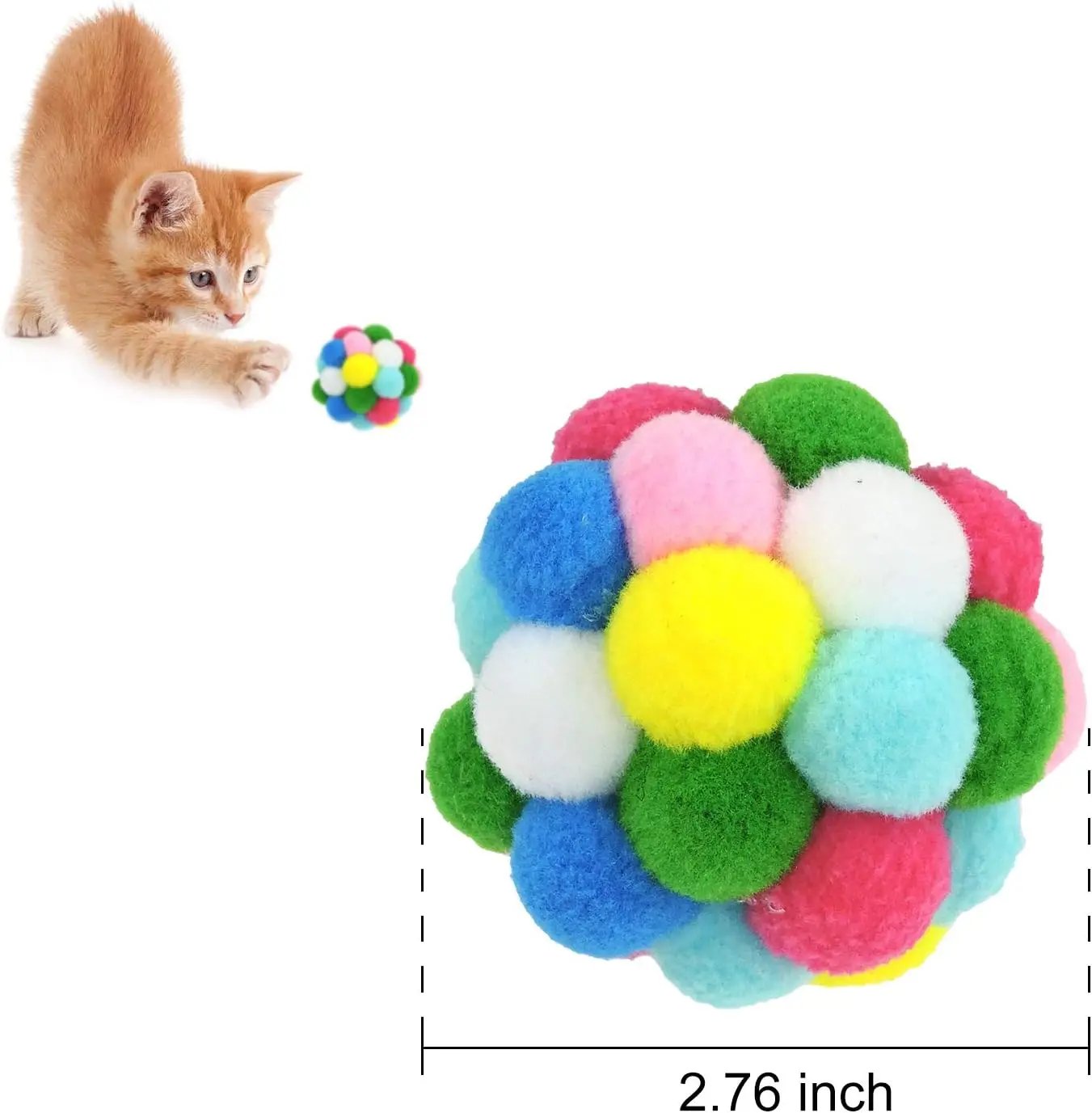 3/60pcs Cat Toys Balls with Bells , Color Cat Pom Pom Balls,Tinsel Sparkle Balls,Interactive Toy for Indoor Cats Kitten 3/60pcs Cat Toys Balls with Bells , Color Cat Pom Pom Balls,Tinsel Sparkle Balls,Interactive Toy for Indoor Cats Kitten