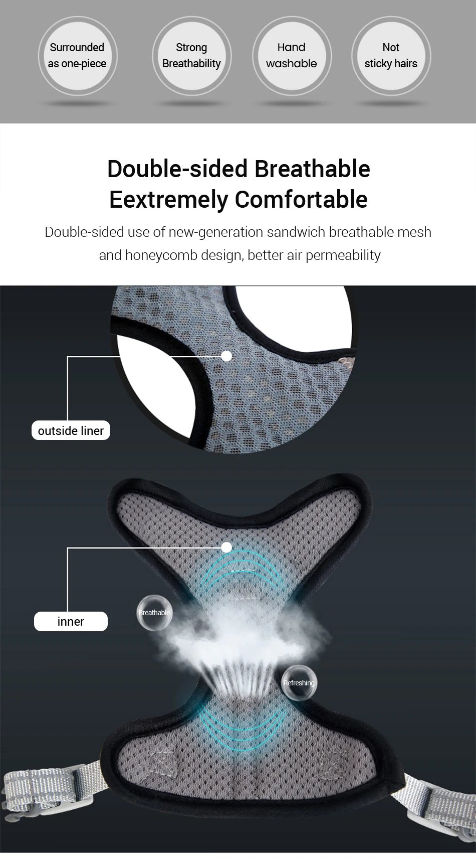 ATUBAN Cat Harness and Leash for Walking, Small Cat Harness Escape Proof Cat Harness Large, Adjustable Cat Harness Reflective