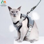 ATUBAN Cat Harness and Leash for Walking, Small Cat Harness Escape Proof Cat Harness Large, Adjustable Cat Harness Reflective