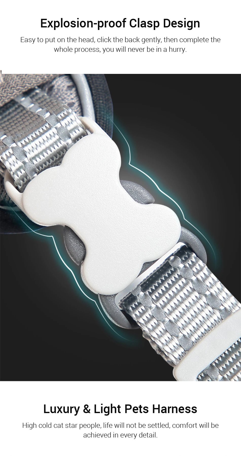 ATUBAN Cat Harness and Leash for Walking, Small Cat Harness Escape Proof Cat Harness Large, Adjustable Cat Harness Reflective