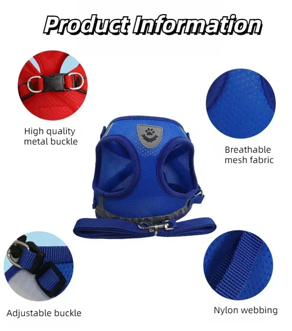 Cat Harness Lead Leash Set Adjustable Reflective Escape Proof Pet Mesh Vest Harness Puppy Dog Collar Small Dog Cat Pet Supplies Cat Harness Lead Leash Set Adjustable Reflective Escape Proof Pet Mesh Vest Harness Puppy Dog Collar Small Dog Cat Pet Supplies