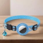 Reflective Cat Collar with Apple AirTag Holder Adjustable and Stylish Design for Kitten Safety - Image 2