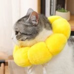 Sunflower Pet Collar Adjustable Anti-Bite Surgery Anti-Lick Wound Healing Cat Protection Collars Soft Plush Elizabethan Collar - Image 2