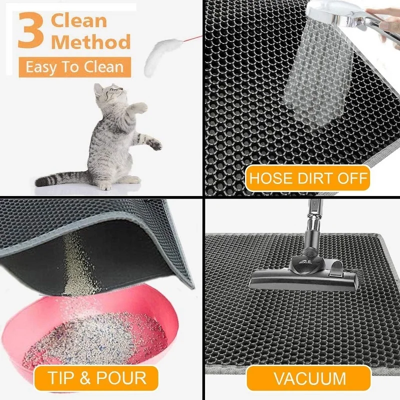Cat Litter Mat Double Layer Pet Litter Box Waterproof Pet Mat Non-slip Sand Cat Pad Washable Bed Mat Clean Pad Products Cat Litter Mat Double Layer Pet Litter Box Waterproof Pet Mat Non-slip Sand Cat Pad Washable Bed Mat Clean Pad Products