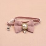 New Waffle Pet Collar Cute Bow Bell Cat Collar Retro Pearl Pendant Dog Collar Accessories - Image 3