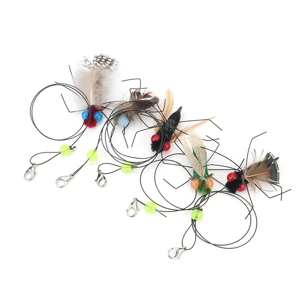 5pcs Simulation Small Flying Insects Replacement Accessories for Cat Teasers Toys Kitten Feather Toys Pet Supplies