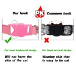 Soft Pink Suede Leather Cat Collar - Bling Rhinestone Design with Bell, Safety Breakaway & Adjustable XS/S for Cats & Puppies - Image 3