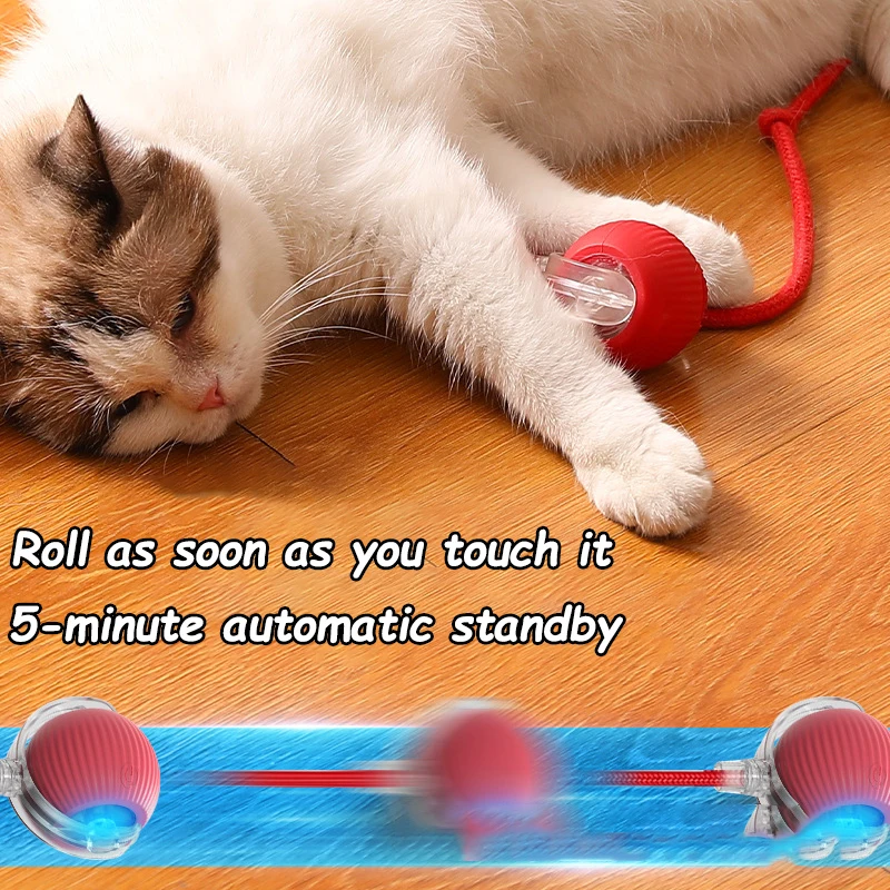 Cat Interactive Ball Toys Automatic Rolling Ball Faux Tail Rechargeable Smart Pet Electric Toy Dog Cat Training Imitate Mouse Cat Interactive Ball Toys Automatic Rolling Ball Faux Tail Rechargeable Smart Pet Electric Toy Dog Cat Training Imitate Mouse