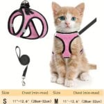 Dog Harness and Leash Set for Walking, Escape-Proof Vest Harness with Soft Mesh, Adjustable Straps, Reflective Strips, Suitable for Kittens and Puppies