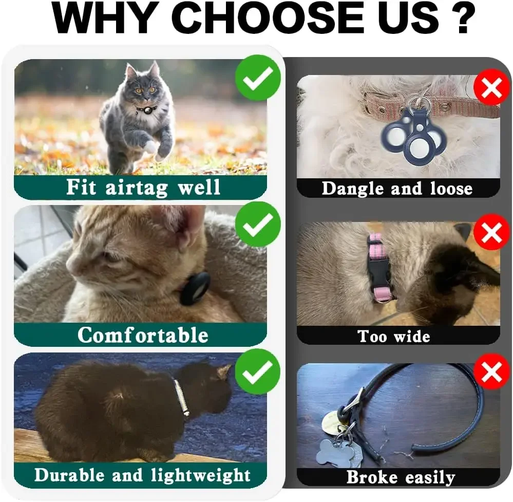 Cute Cat Collar Airtag Breakaway Reflective Kitten Collar with Bell for Apple Air Tag Holder Bell Nylon Silicone Collar for Cats Cute Cat Collar Airtag Breakaway Reflective Kitten Collar with Bell for Apple Air Tag Holder Bell Nylon Silicone Collar for Cats