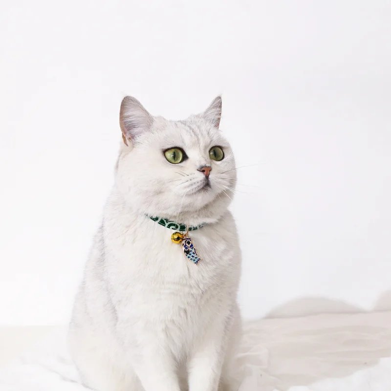 Adjustable Koi Bell Pendant Lucky Cat Collar Japanese Necklace Accessories Pet Supplies