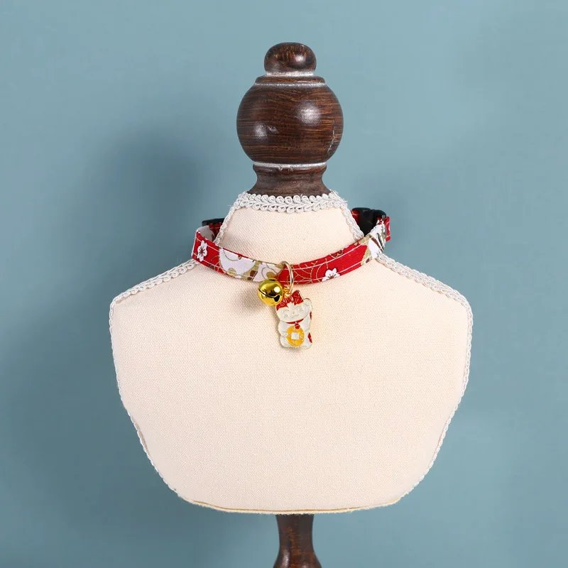 Adjustable Koi Bell Pendant Lucky Cat Collar Japanese Necklace Accessories Pet Supplies