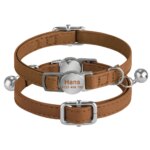 Personalized Engraved Cat Collar Leather Safety Breakaway Collars Adjustable Custom Kitten Necklace With Bell Anti-lost Pet Cats - Image 3