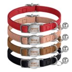 Personalized Engraved Cat Collar Leather Safety Breakaway Collars Adjustable Custom Kitten Necklace With Bell Anti-lost Pet Cats - Image 2