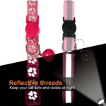Custom Reflective Cat Collar - Personalized Name Tag & Bell Breakaway Adjustable Anti-Lost Design with Paw Print Collar for Cats - Image 2