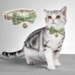 Lattice Bow Pet Cat Collar With Bell Adjustable Pet Collar Bownot Safety Necklace for Puppy Kitten Cat Cute Pattern Pet Supplies - Image 3