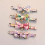 Lattice Bow Pet Cat Collar With Bell Adjustable Pet Collar Bownot Safety Necklace for Puppy Kitten Cat Cute Pattern Pet Supplies - Image 2