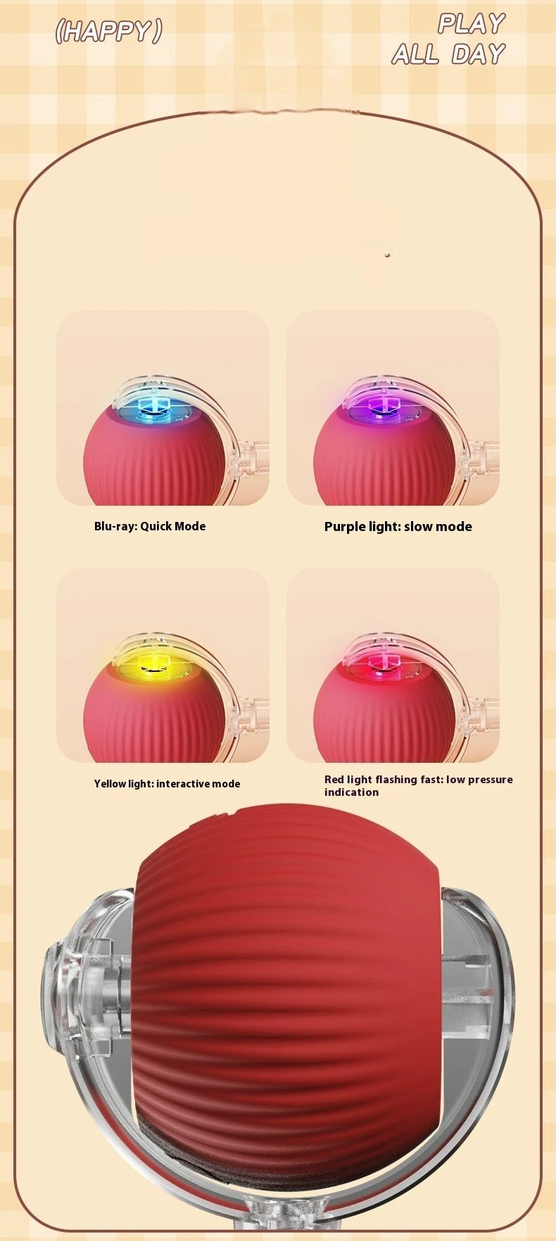 Cat Interactive Ball Toy, Automatic Rolling Ball with Tail, Rechargeable Smart Pet Interactive Toy, Intelligent Mouse for Cat