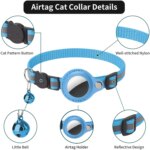 Cat AirTag Holder Collar Breakaway Reflective Strips Adjustable Kitten Collar Waterproof Cat Bell Collar Pet Air Tag Case - Image 4