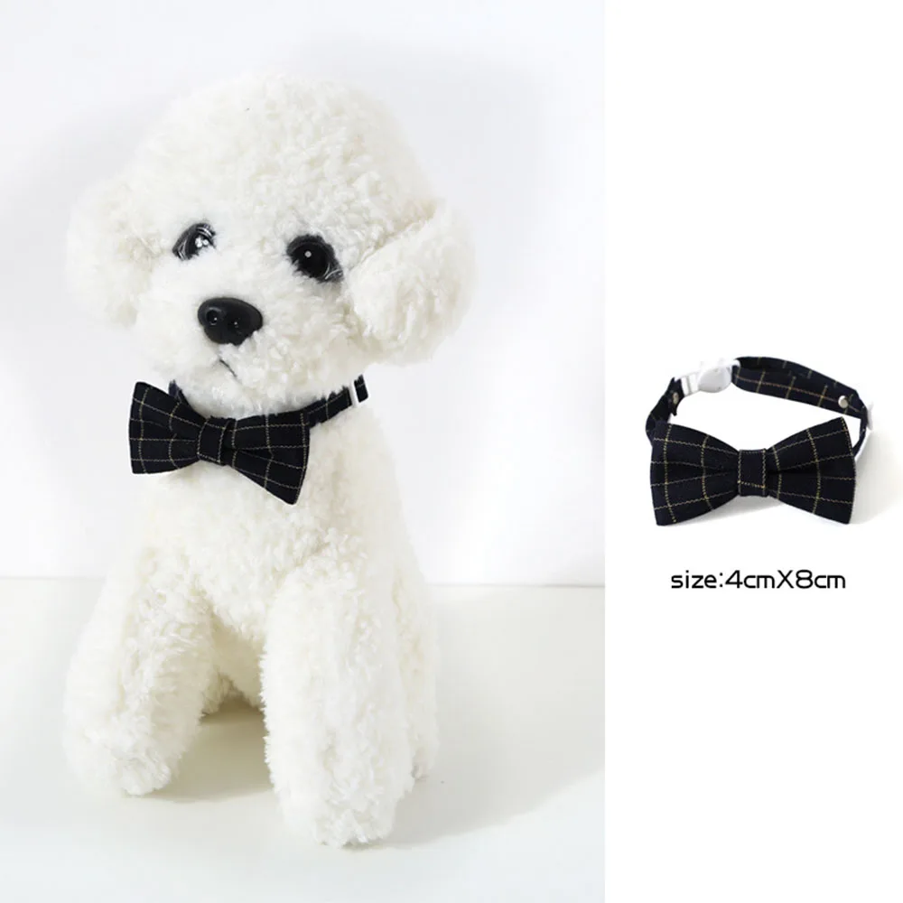 Pet Accessories for Dogs Cats Bowtie British Style Puppy Plaid Tie Breakaway Bowknot Collar for Small Dog Cat Gentleman Costume Pet Accessories for Dogs Cats Bowtie British Style Puppy Plaid Tie Breakaway Bowknot Collar for Small Dog Cat Gentleman Costume