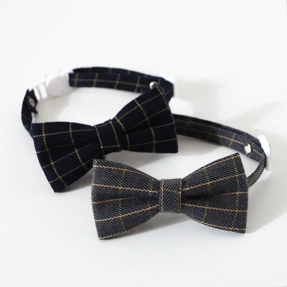 Pet Accessories for Dogs Cats Bowtie British Style Puppy Plaid Tie Breakaway Bowknot Collar for Small Dog Cat Gentleman Costume Pet Accessories for Dogs Cats Bowtie British Style Puppy Plaid Tie Breakaway Bowknot Collar for Small Dog Cat Gentleman Costume