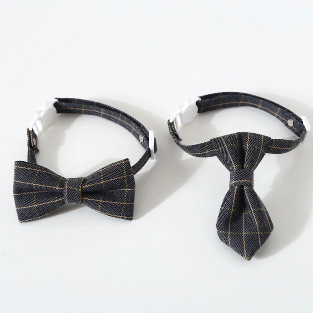 Pet Accessories for Dogs Cats Bowtie British Style Puppy Plaid Tie Breakaway Bowknot Collar for Small Dog Cat Gentleman Costume Pet Accessories for Dogs Cats Bowtie British Style Puppy Plaid Tie Breakaway Bowknot Collar for Small Dog Cat Gentleman Costume