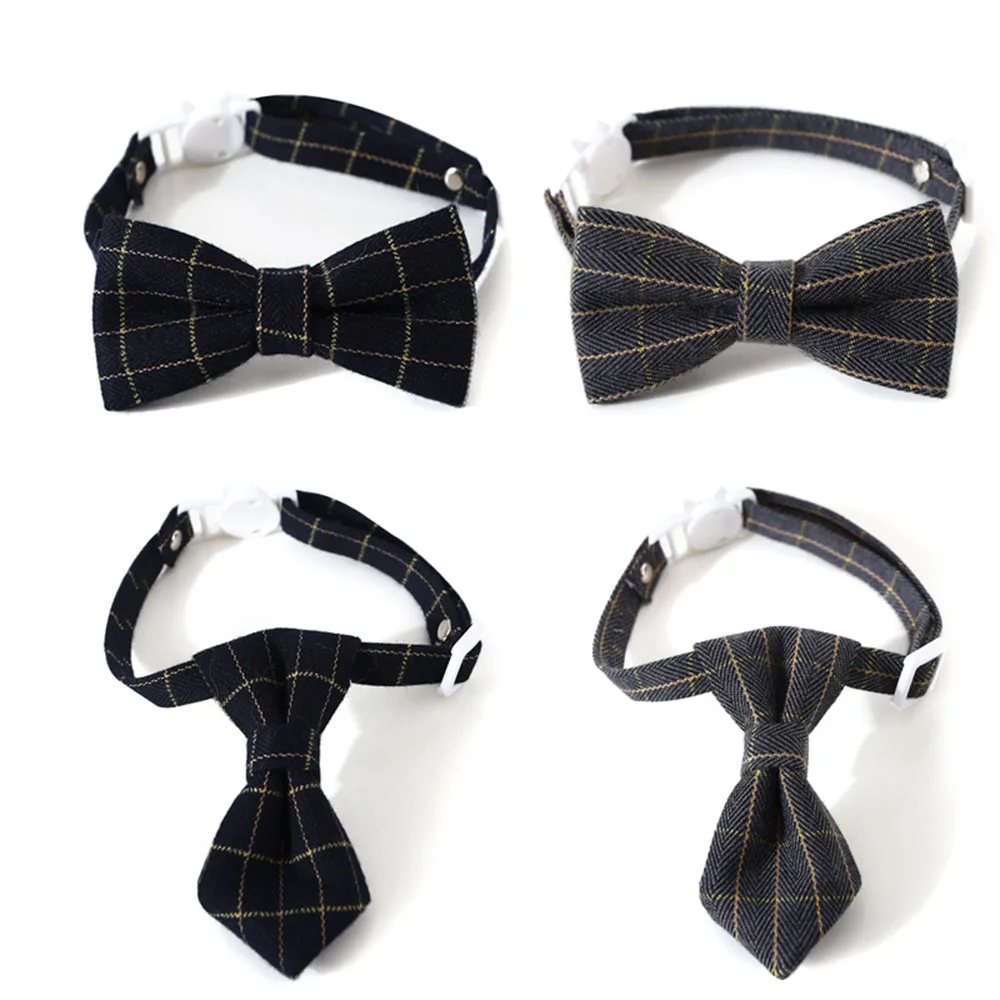 Pet Accessories for Dogs Cats Bowtie British Style Puppy Plaid Tie Breakaway Bowknot Collar for Small Dog Cat Gentleman Costume Pet Accessories for Dogs Cats Bowtie British Style Puppy Plaid Tie Breakaway Bowknot Collar for Small Dog Cat Gentleman Costume