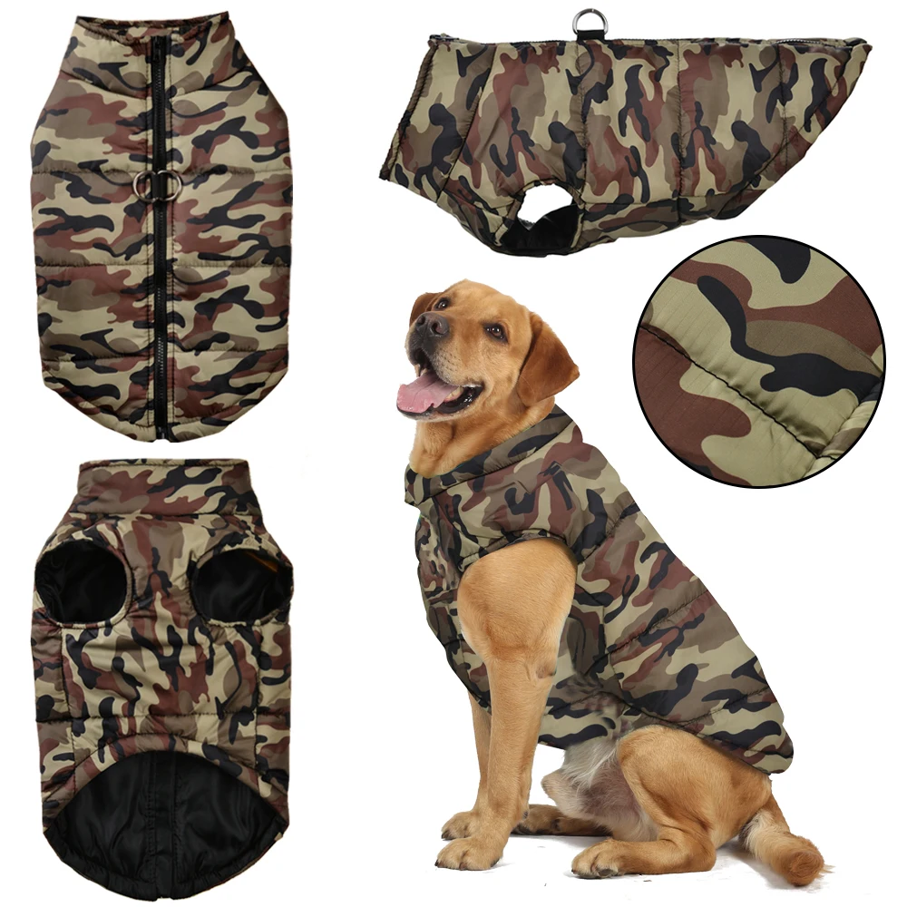 29519-a2cvkf.jpg Winter Dog Clothes Coat Waterproof Puppy Cat Jacket For Large Dogs Camouflage Print Warm Windproof Pet Labrodor Apparel Costume - Image 1