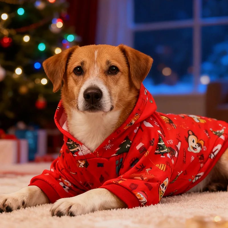 New Arrival Pet Christmas Hoodie Dog Holiday Clothes Festive Pet Apparel