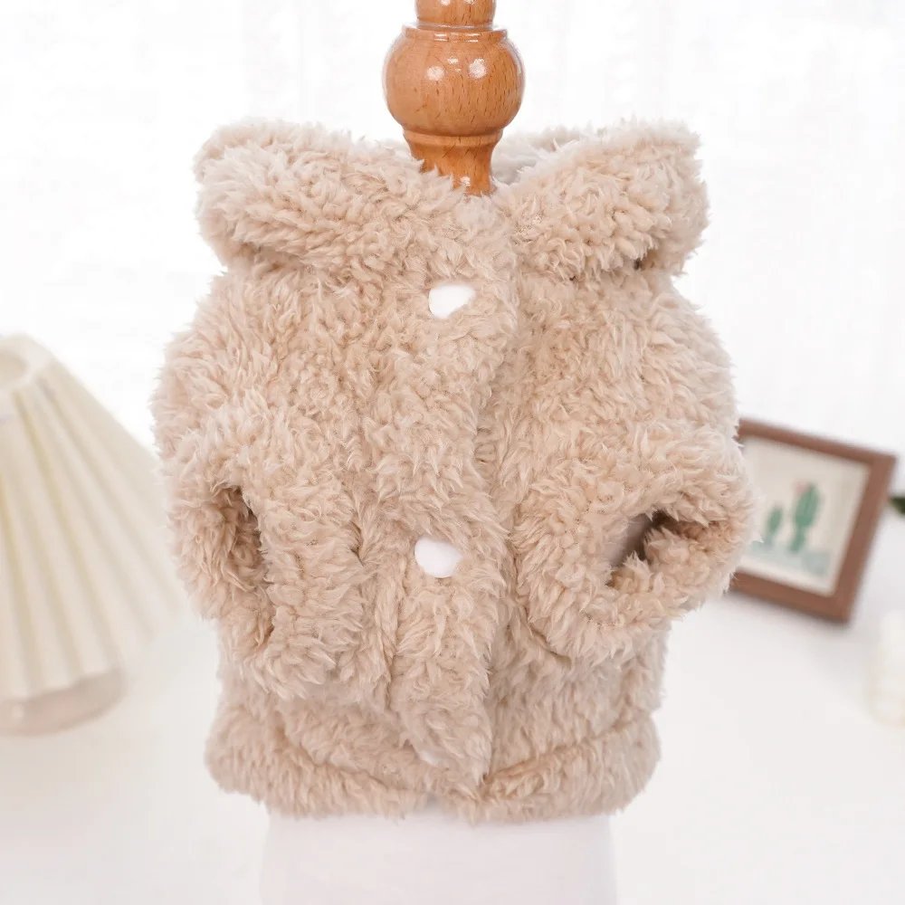 Pet Dog Soft Fleece Clothes Cute Hoodie Coat for Small Medium Dogs Cats Autumn Winter Puppy Hooded Jacket Sweater Pug Apparel