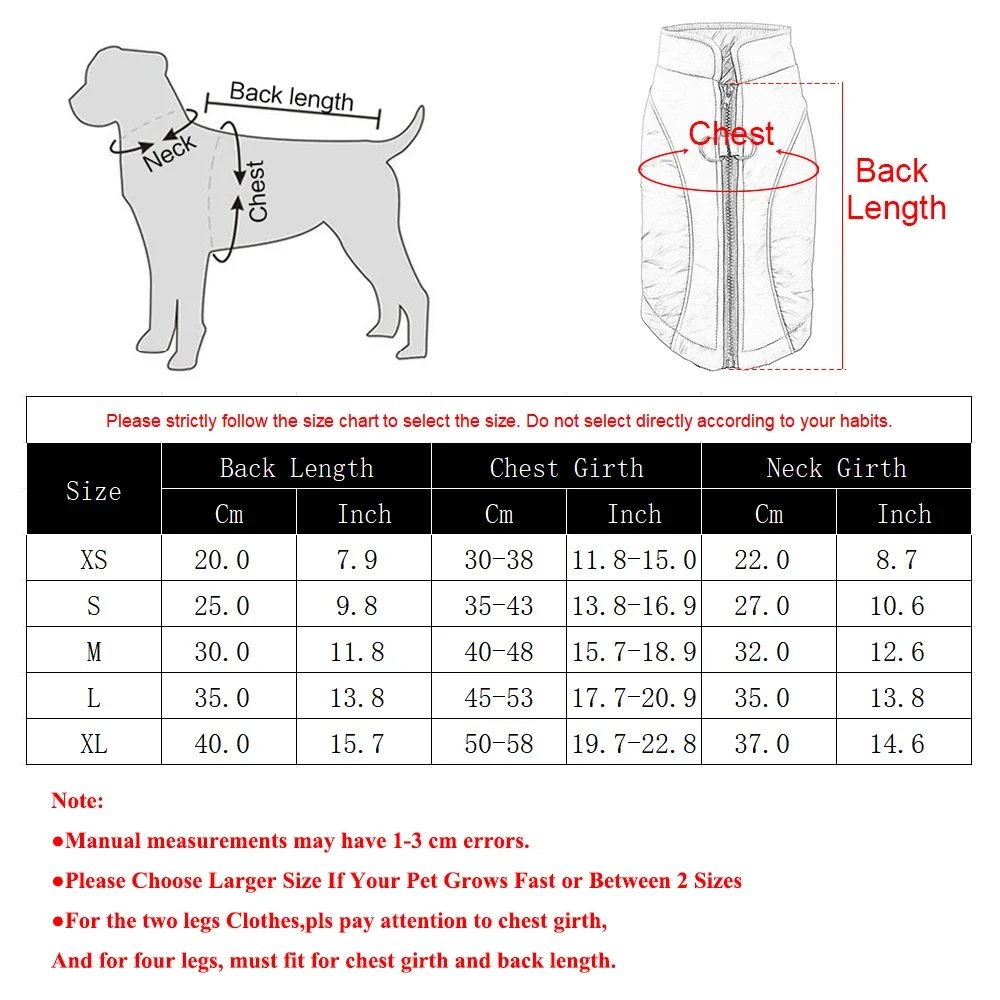 Winter Warm Pet Dog Clothes For Small Medium Dogs Coat Waterproof Reflective Puppy Jacket Elastic French Bulldog Outfit Apparel