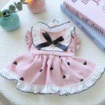 Cute Lace Dog Love Dress Summer Spring Pink Pet Jacket With Skirt Outfit Puppy Animal Cat Clothing Apparel Pomeranian Shih Tzu - Image 4