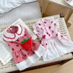 Strawberry Dress For Dogs Summer Spring Cute Plaid Female Girl Puppy Pet Cat Apparel Clothes Yorkie Chihuahua Small Medium Pugs - Image 2