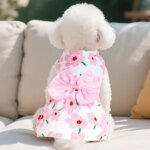 Summer Floral Dog Princess Dress Kitten Pet Skirt Cute Printed Bow Lace Dog Dresses for Small Medium Puppies Poodle Apparel - Image 3