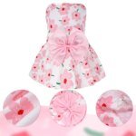 Summer Floral Dog Princess Dress Kitten Pet Skirt Cute Printed Bow Lace Dog Dresses for Small Medium Puppies Poodle Apparel - Image 5