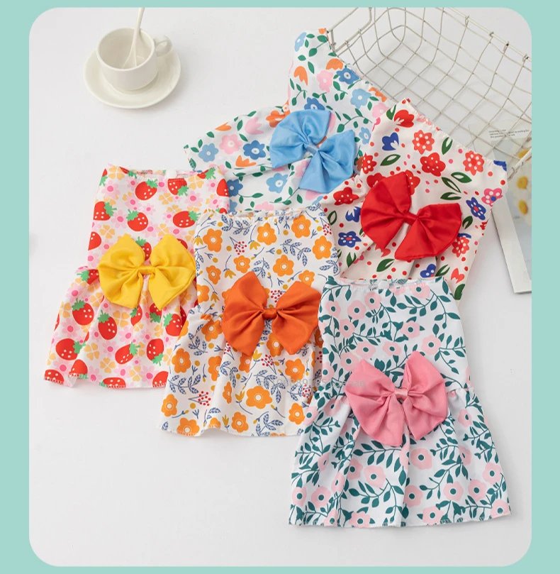 Small Dog Flower Princess Dress Kitty Teddy New Pet Clothes Cute Dog Skirt Summer Thin Pet Accessories Chihuahua Apparel