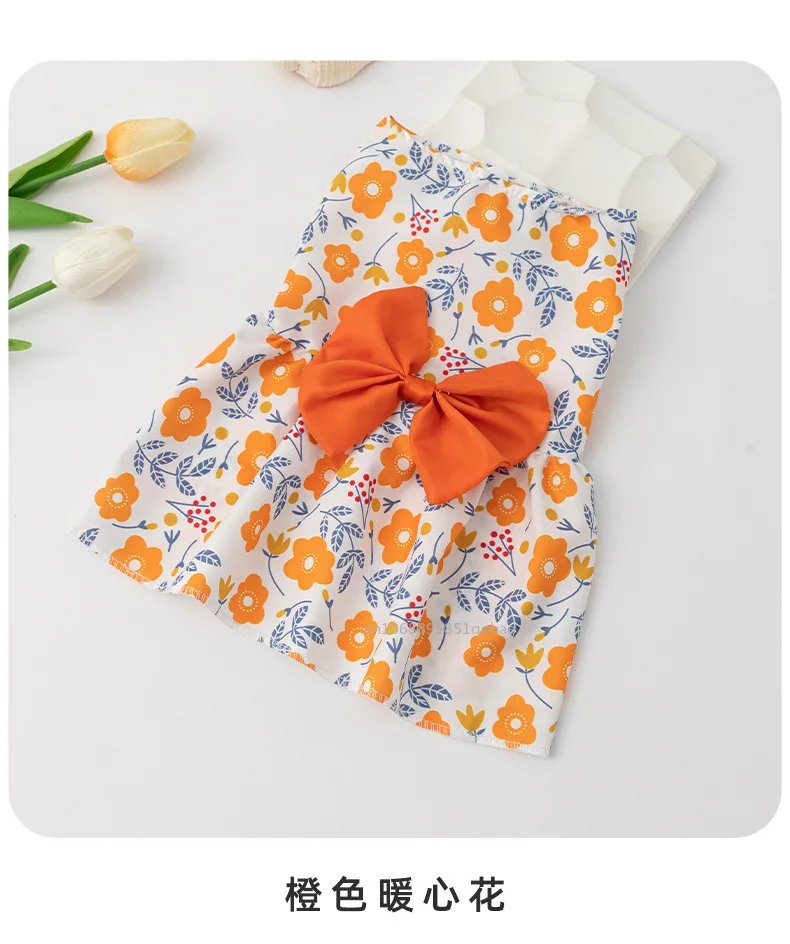 Small Dog Flower Princess Dress Kitty Teddy New Pet Clothes Cute Dog Skirt Summer Thin Pet Accessories Chihuahua Apparel