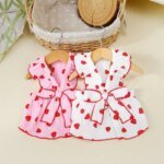 Dog Strawberry Dress Puppy Summer Clothes Luxury Dog Skirt Pet Dog Apparel Bow Dog Suspenders Chihuahua Bichon Girls Dog Costume