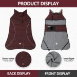 Dog Coat, Waterproof Winter Jacket,Warm Windproof Jacket, Reflective Adjustable Turtleneck Coats for Dogs with Hook & Loop - Image 6