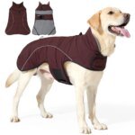 Dog Coat, Waterproof Winter Jacket,Warm Windproof Jacket, Reflective Adjustable Turtleneck Coats for Dogs with Hook & Loop